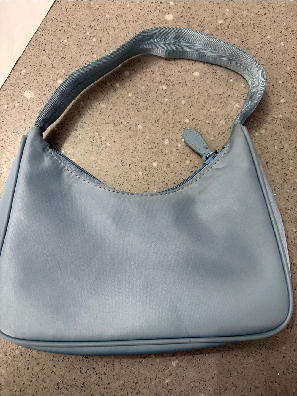 Light Blue Shoulder Bag - Classic Women's Handbag
Nylon